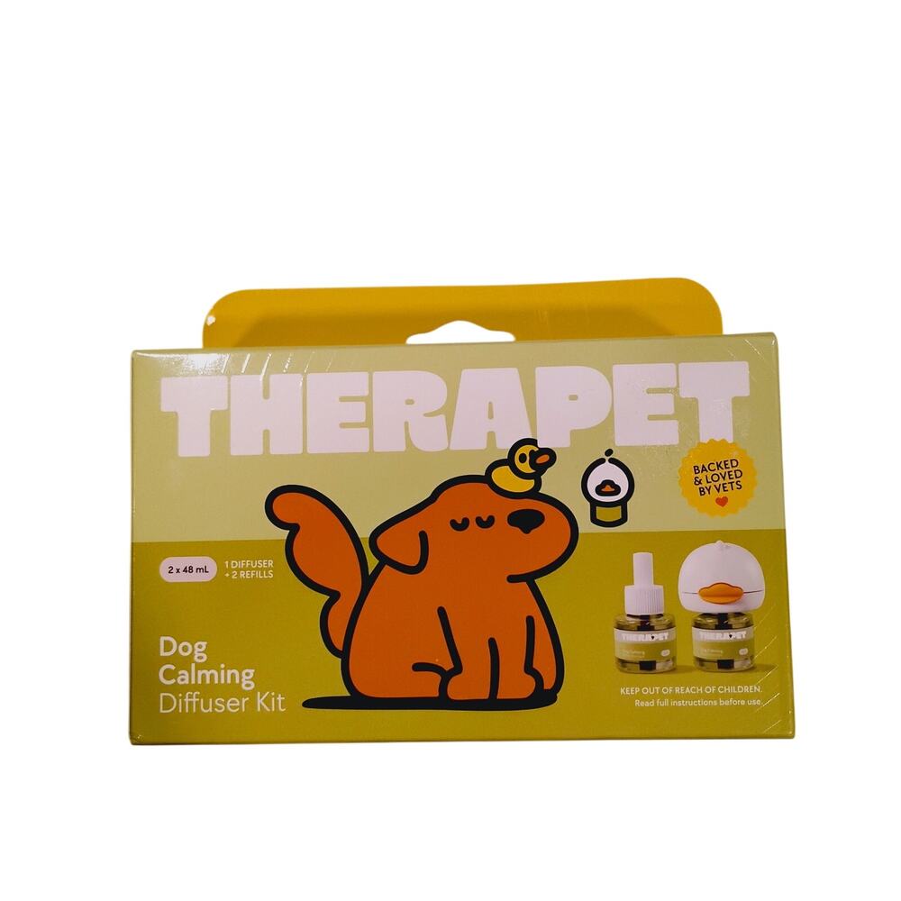 NEW!!Therapet Dog Calming Diffuser Kit Pheromone Anxiety Aid Diffuser 2 Refills